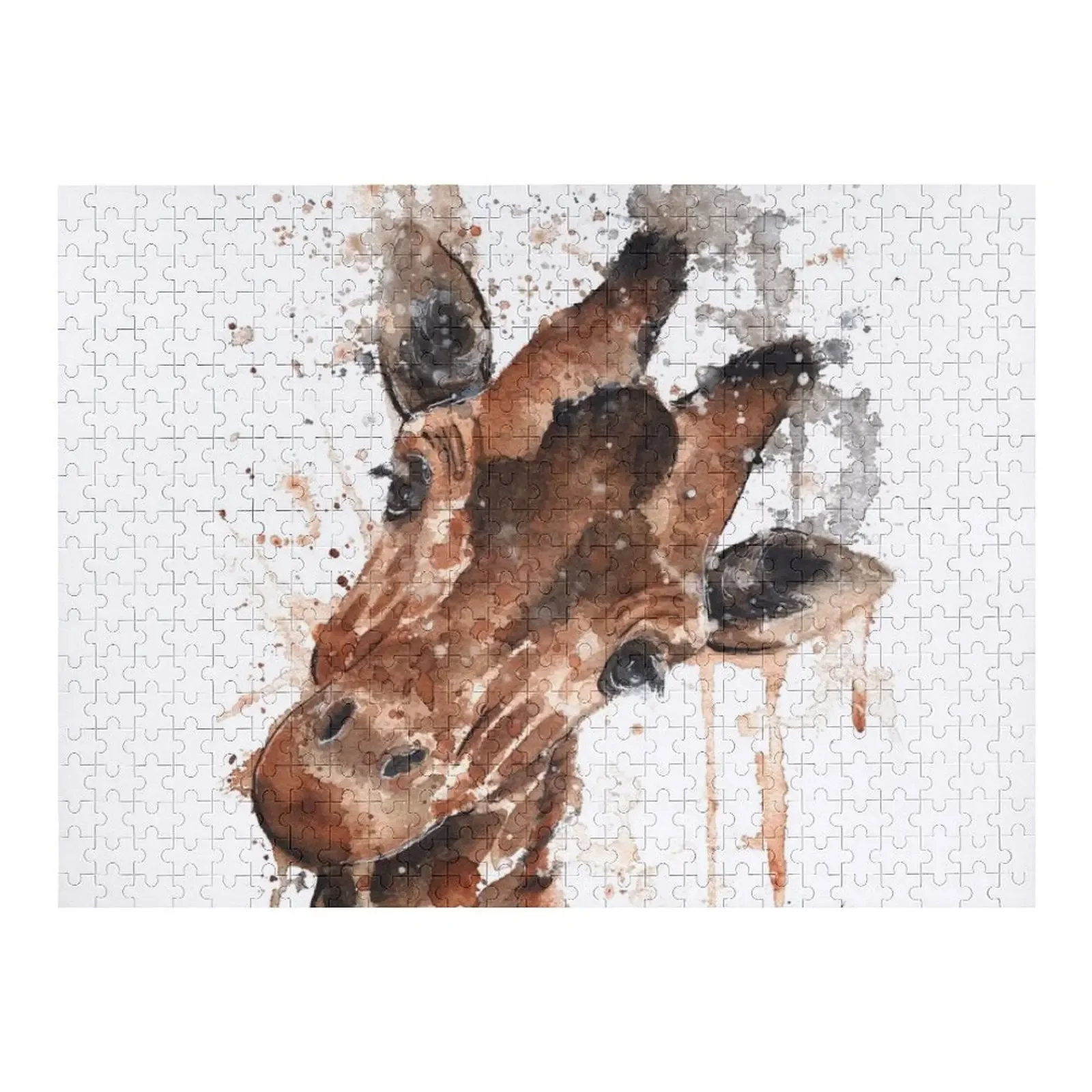 Giraffe- Watercolor Wildlife Jigsaw Puzzle Personalized Baby Object Personalized Gift Ideas Puzzle