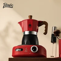 Bincoo Double Valve Mocha Pot Espresso Brewing Camping Portable Electric Stove Italian Design Aluminum Alloy 220V 2