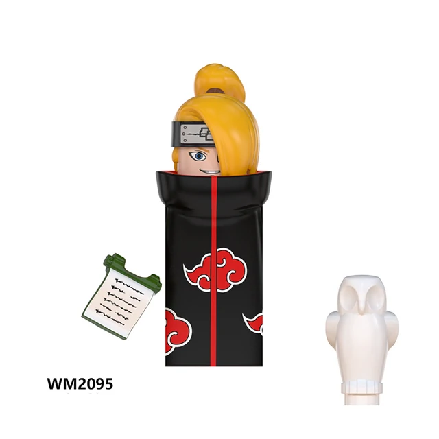 Naruto Sasuke Kakashi Akatsuki bricks Building Blocks Anime cartoon Mini Action Figures Heads Assembly Toys kids Birthday Gifts Trans-black