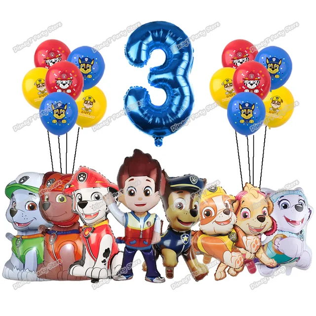 PAW Patrol – décoration de fête d'anniversaire, ensemble de ballons, vaisselle jetable, fournitures pour événements pour enfants, bannière, cadeau d'arrière-plan, nouvelle Version 2