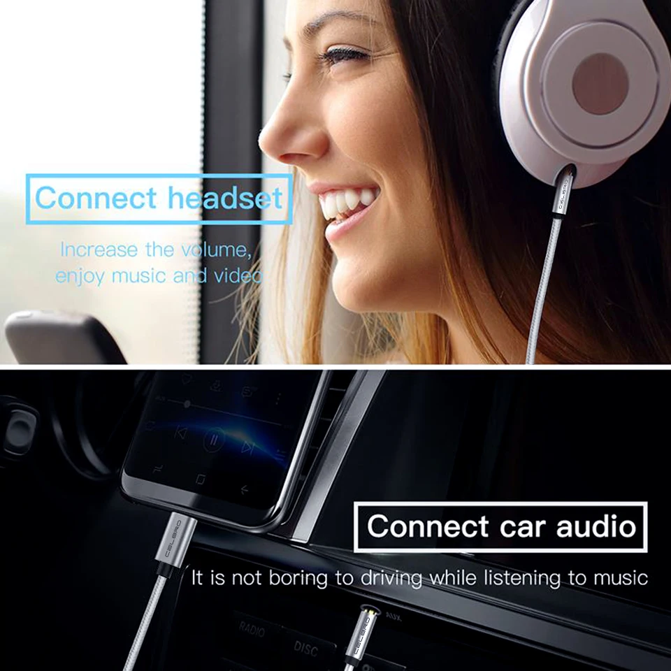 Usb Type C To 3.5mm Aux Audio Cable Headset Speaker Headphone Jack Adapter for Samsung S20 Plus Note 20 S21 Ultra iphone