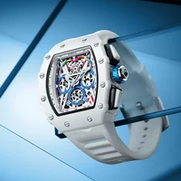 Montre de luxe pour hommes ONOLA mode décontracté multifonctionnel bande de Silicone étanche montre à Quartz blanc 6