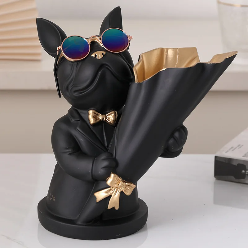 

EVILSMOKING French Bulldog Dog Cigarette Ashtray Cenicero Fruit Sunglasses Key Personalized Resin Ash Tray Home Accessories
