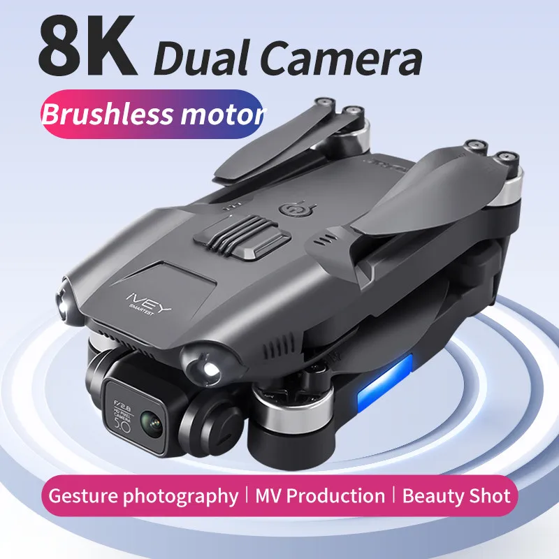4DRC 드론 8K 전문 쿼드콥터 와이파이 FPV 드론, 4K HD 듀얼 카메라, 브러시리스 접이식 RC 헬리콥터 드론 장난감, 신제품