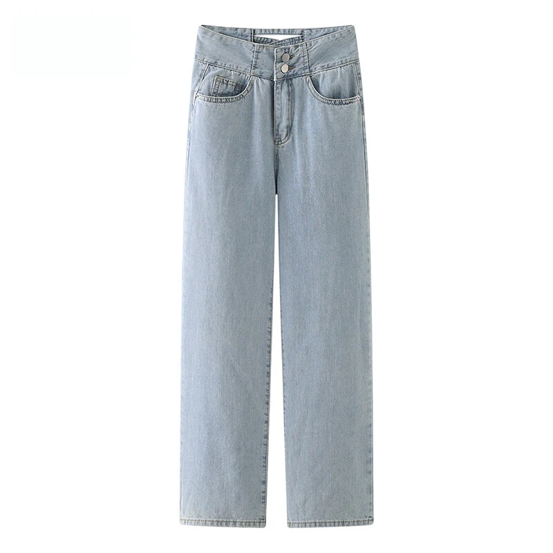 

Baby Blue Wide Leg Jeans For Women Spring Summer 2023 New High Waist Slim Casual Straight Pants