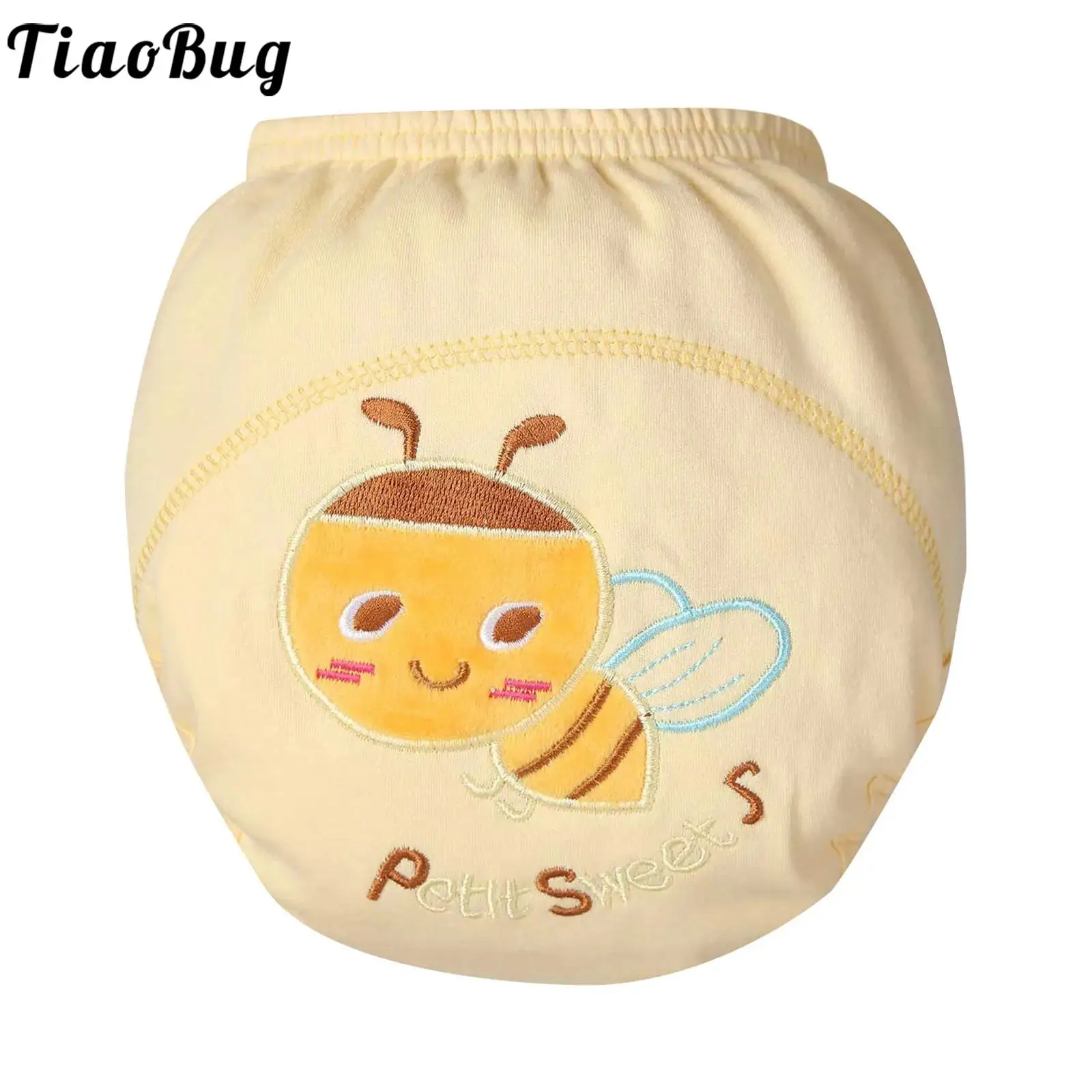 Baby Girls Boys Cotton Potty Training Pee Panties Diaper Covers Bloomers Embroidery Pants Reusable Washable Absorbent Underpants