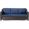 Patio Sofa, All Weather Outdoor Rattan Wicker 3-Seat Sofa High Back Couch with Premium Cushions for Garden Backyard Porch 4