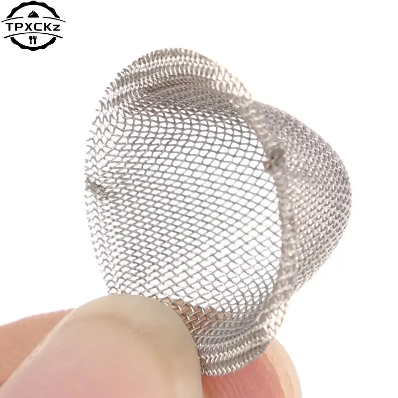 Tobacco Smoking Pipe Metal Filter Ball Stainless Steel Screen Pipes Tube Cap Filter Mesh Household Tobacco Accessories 10pcs