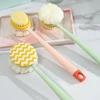 Double-Sided Soft Hair Massage Bath Brush Long Handle Back Rub Brush 2 In 1 Bath Brush With Bath Ball Double Side Scrub Brush 3