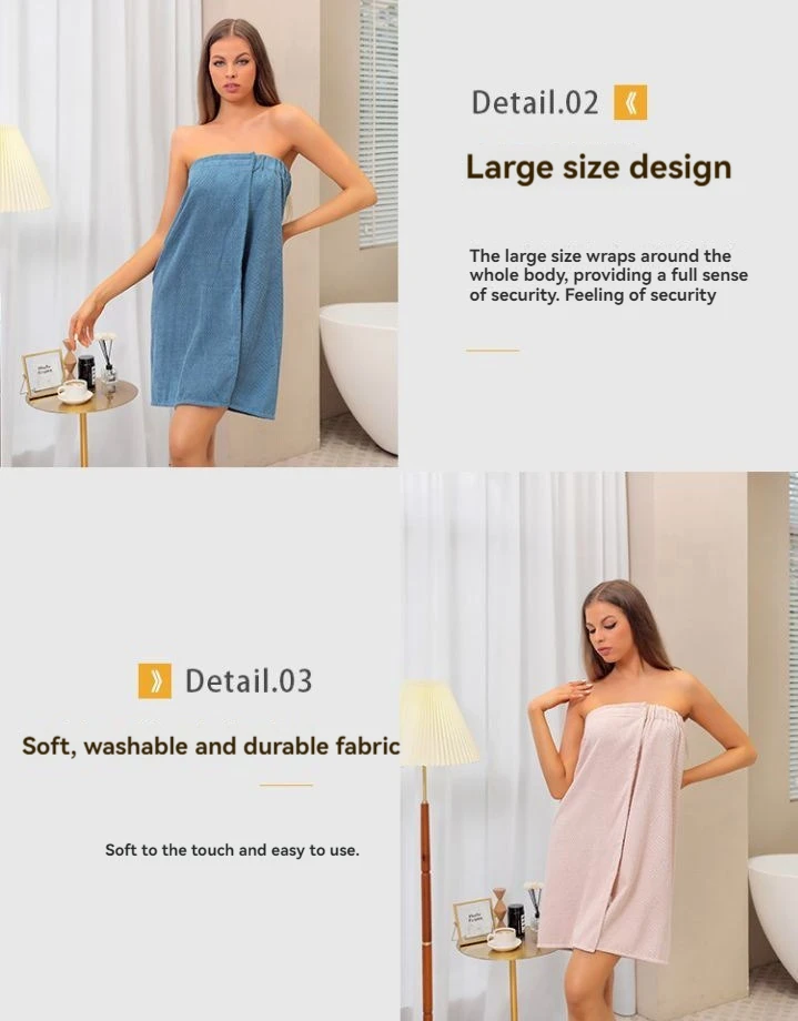 Description Picture 4 of itemWearable Towels Woman Shower Female Soft Bath Towel Bathrobe for Adults for Home Textiles Bath and Sauna Towels Bathroom Gift