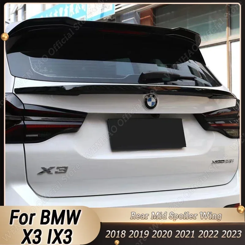 

Для BMW X3 IX3 2018-2023 МП стиль глянцевый черный ABS пластик Автомобильный задний багажник Средний спойлер разделитель крыла комплекты для тюнинга внешнего кузова