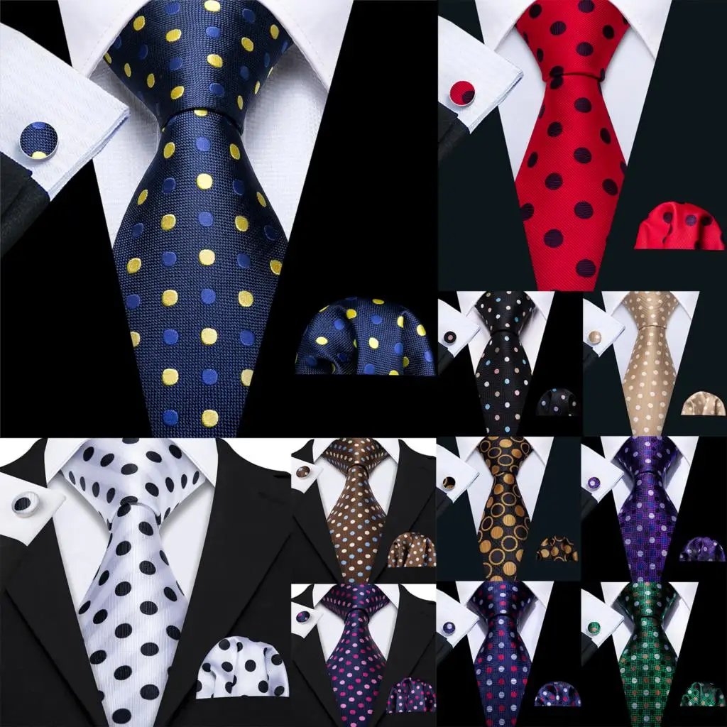 Men Tie Hankerchief Cufflinks Set Designer Necktie for Male Wedding Business Party 30 Colours neck tie