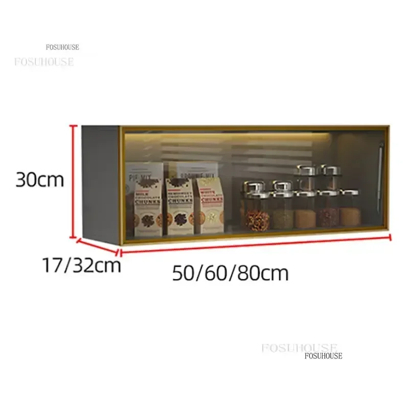 Light Luxury Home Furniture Kitchen Cabinets Small Apartment Dormitory Storage Shelf Minimalist Restaurant Wall-mounted Cabinet
