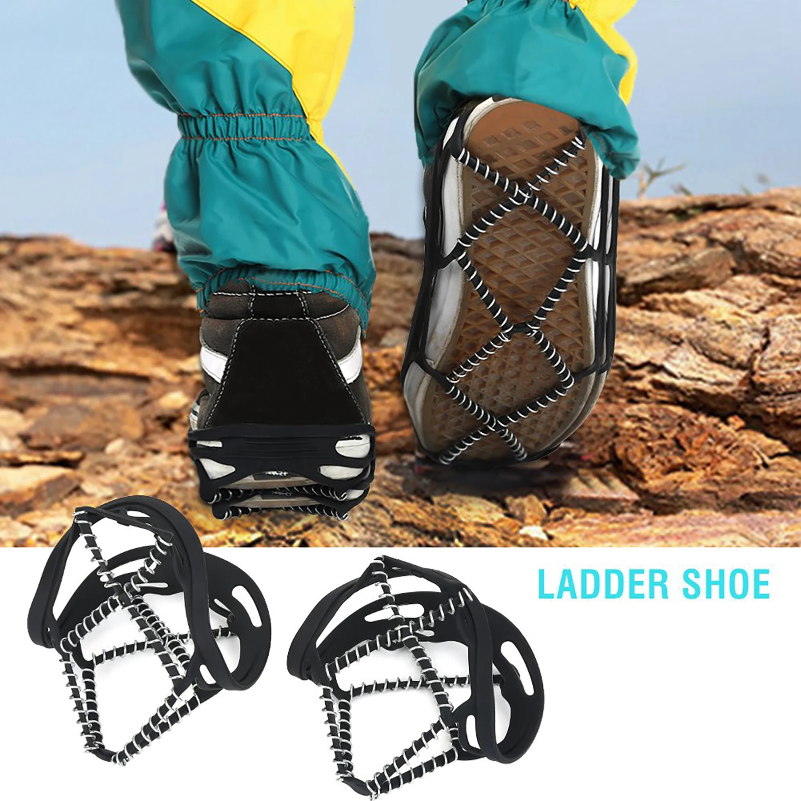 Ice Traction Outdoor Snow Antiskid Spikes Grips Mountain Climbing Footwear Ice Traction Cleats Snow Spikes Cleats climbing crampons ice gripper spikes