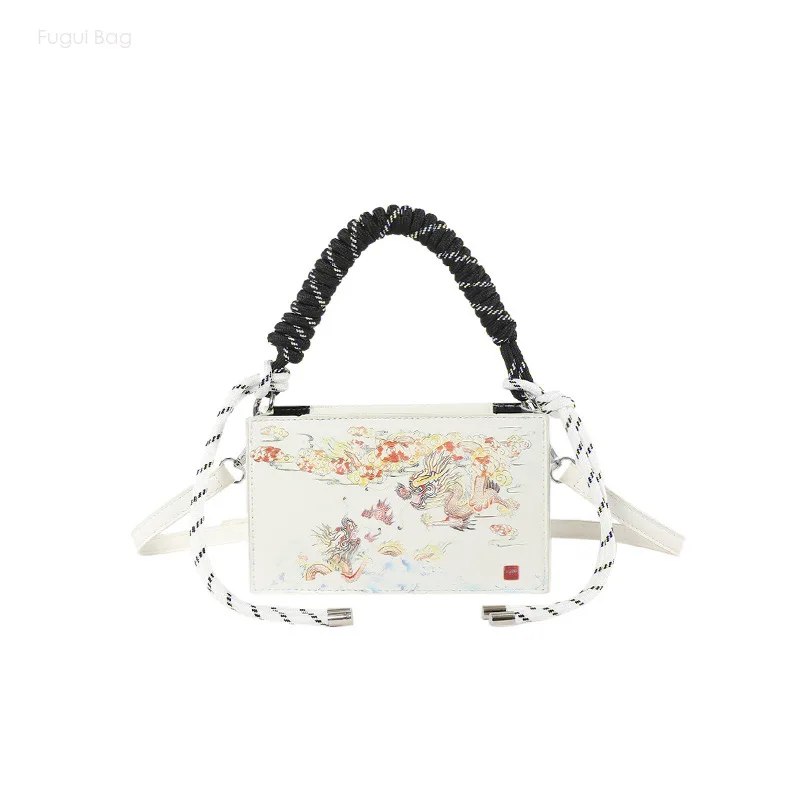 Women's Shoulder Bag Handbag Crossbody Chinese Style Fashionable Retro High-end Temperament Unique and Colorful Painting