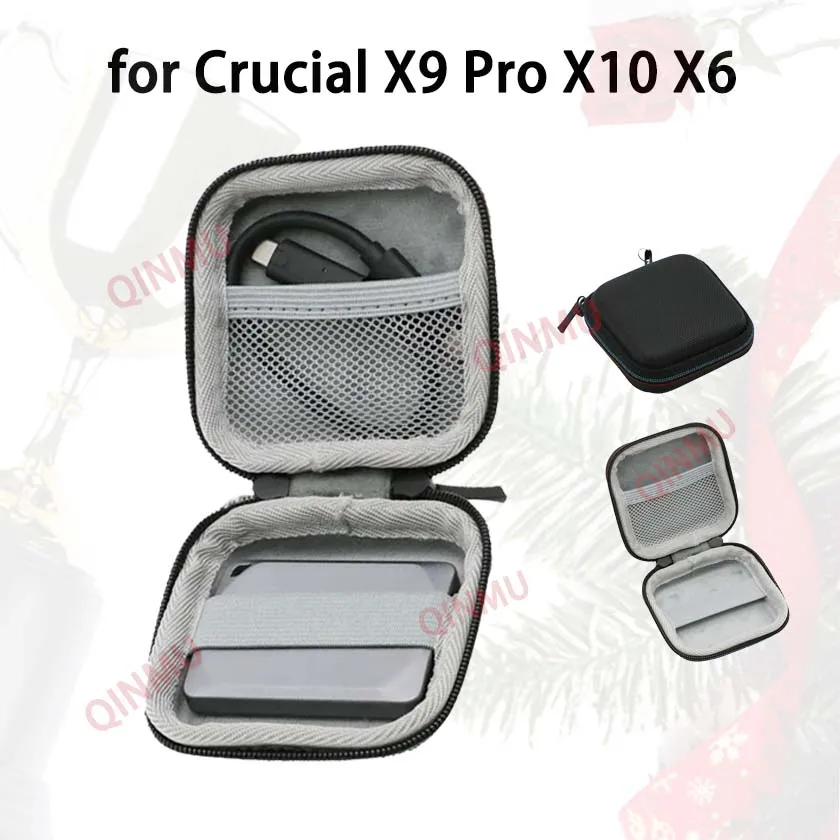 

Carrying Case for Crucial X9 Pro X10 X6 Portable SSD Tooling Bag Professional Durable Hard Shell EVA Speaker Storage Box