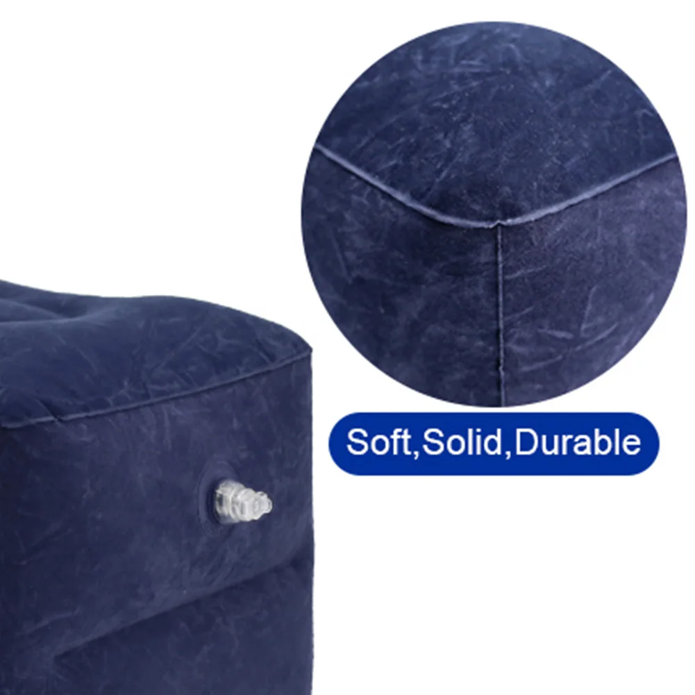 Inflatable Foot Rest Pillow for Kids/Adult Adjustable 3 Layers Height Footrest Pillow Airplane Travel for Airplane Train