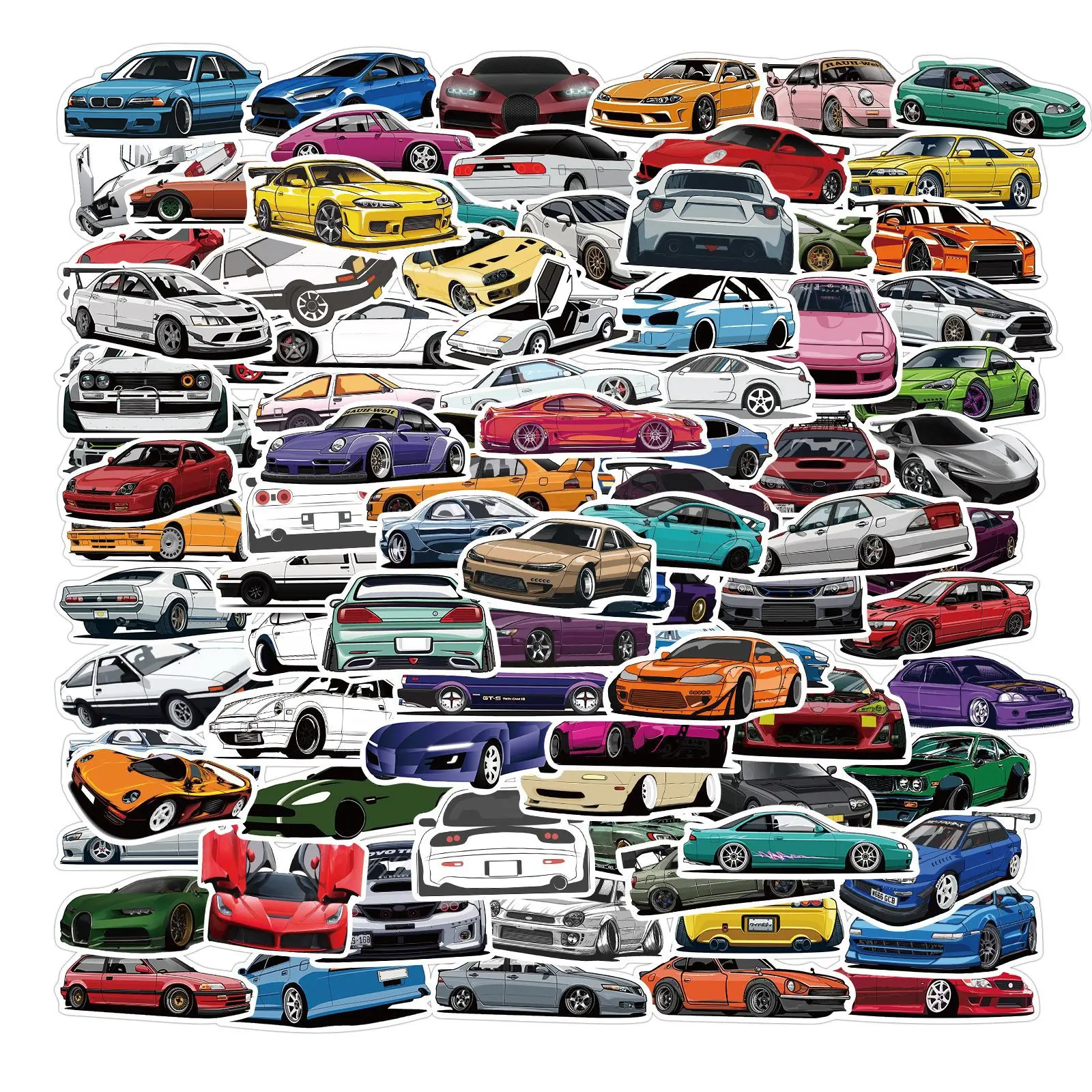 

10/30/50/100pcs Racing Car Stickers Graffiti DIY Phone Laptop Skateboard Vinyl Cool Decal Motorcycle JDM Sticker for Kids Toy
