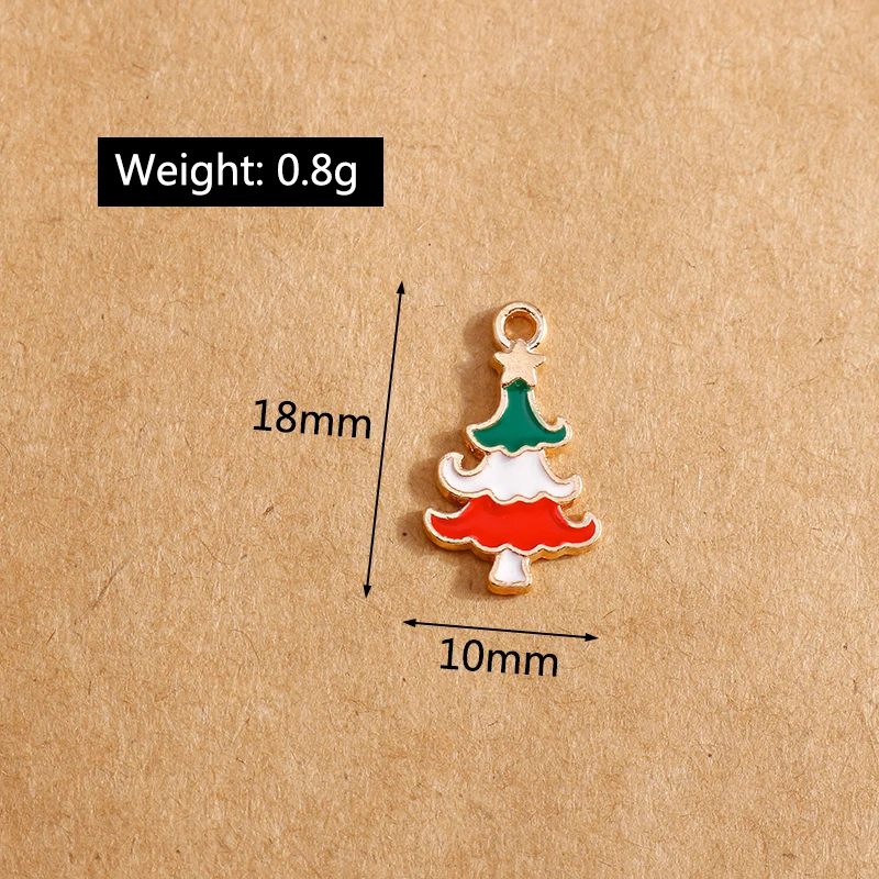10 Stück Emaille-Weihnachtsbaum-Charm-Anhänger für Halskette, Armband, DIY-Ohrringe, handgefertigte Schmuckherstellung, Zubehör – Detail 11