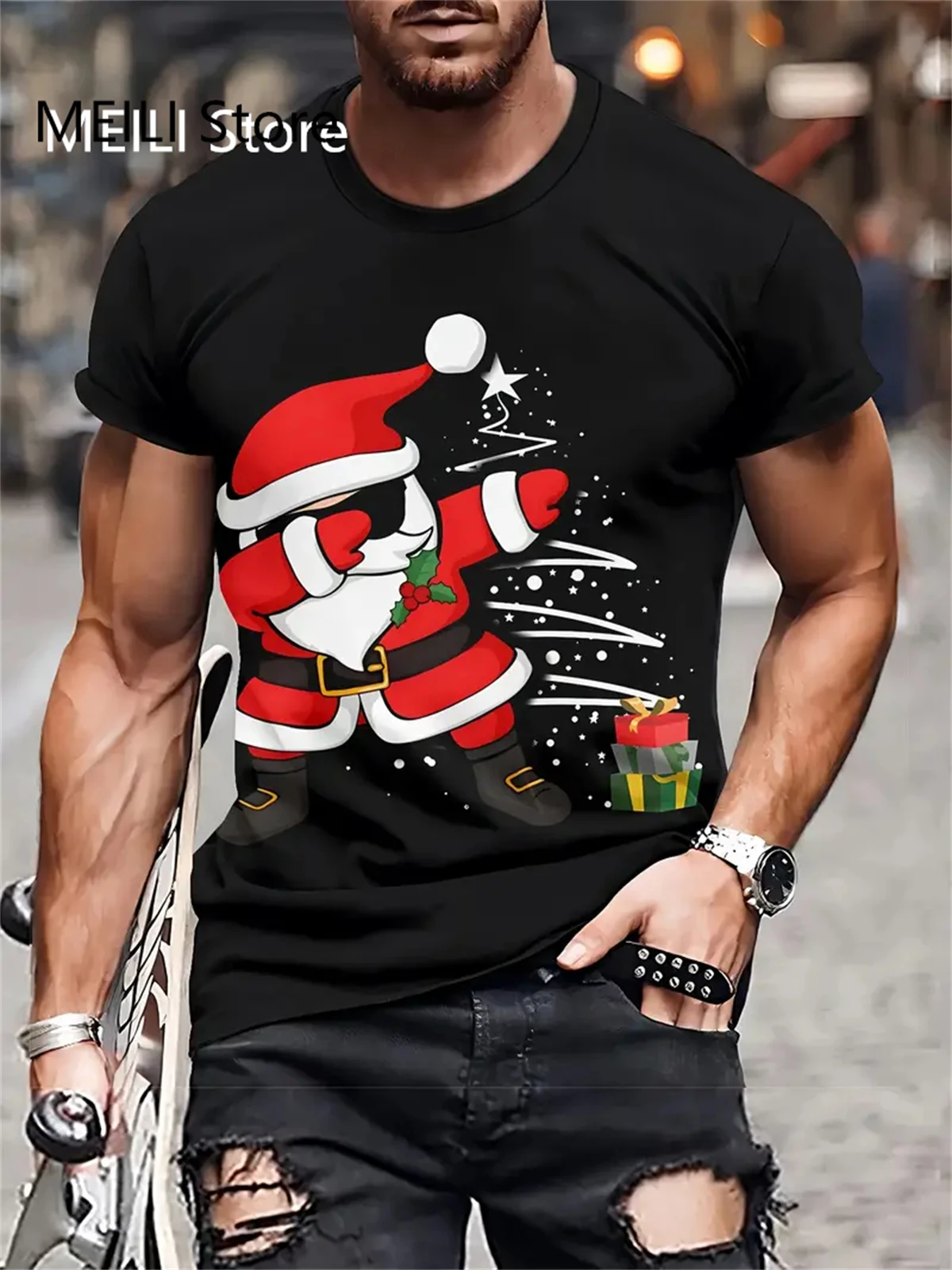 3D Printed T-Shirts Christmas Men's