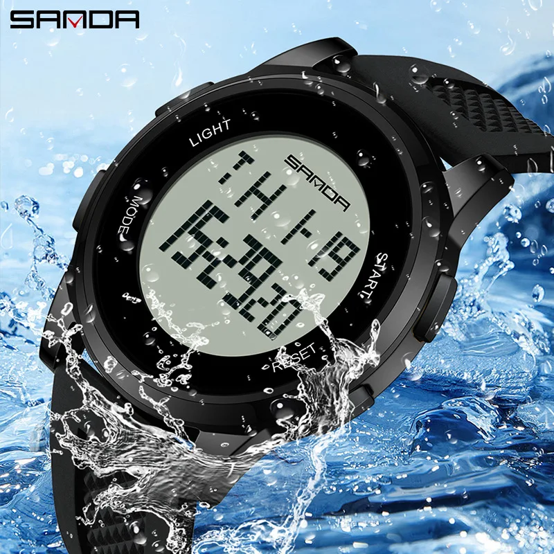 Sanda Cross border New Electronic Form Display Student Fashion Men's and Women's Watch Trendy Night Light Waterproof Watch Whole