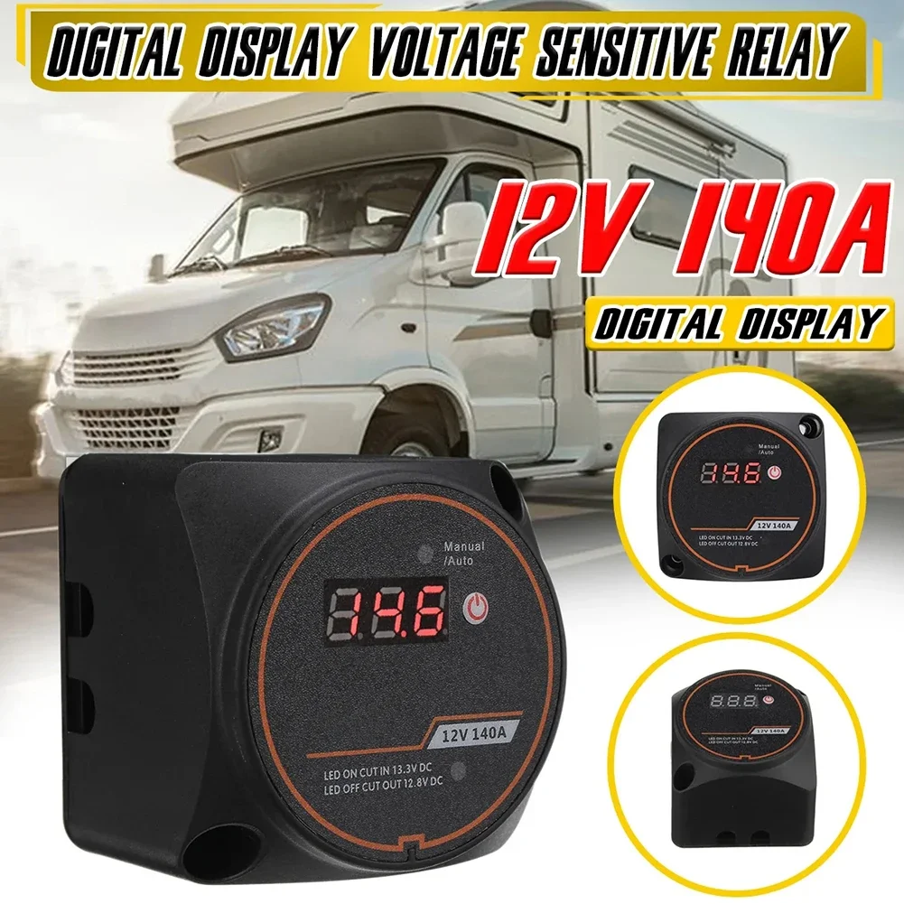 Isolateur Batterie Double 12V 140A - Relais Sensible Tension - Pour Camping-car, 4x4, Bateau - Avec Affichage LED