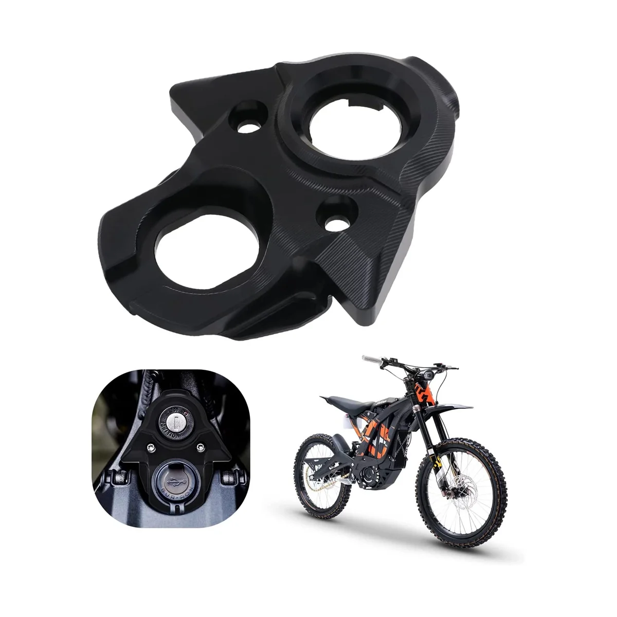 Ignition Cover, Motorcycle Decorative Cover for Sur Ron Light Bee X/S Segway X260 X160 Electric Dirt Bike-Black
