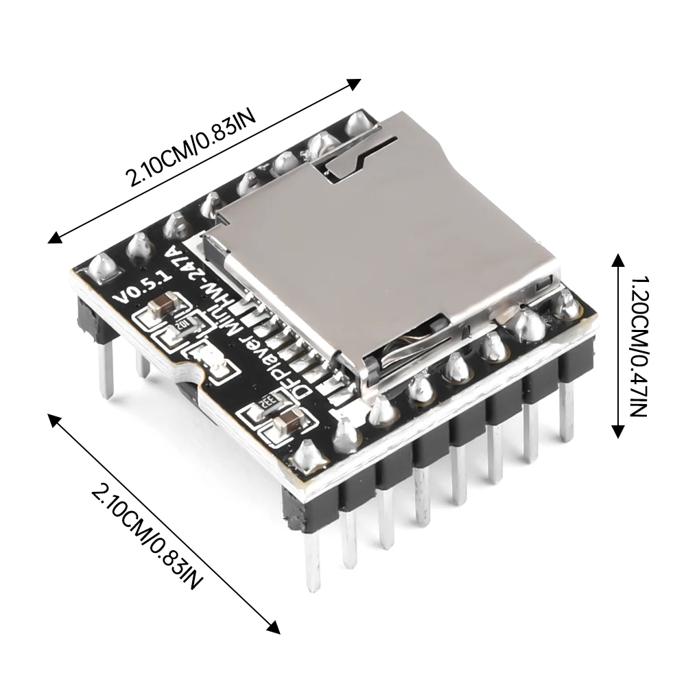 DFPlayer Mini TF MP3 Player Module for Micro SD Card U-Disk IO/Serial Port/AD MP3 Voice Decoder Board for Arduino audio music player