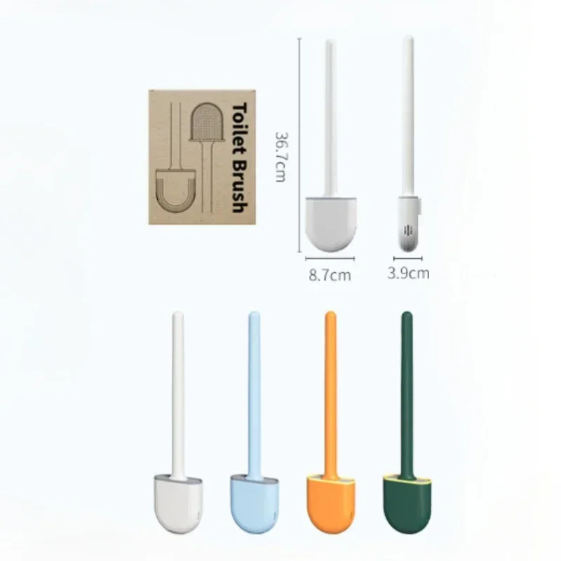 Silicone Toilet Brush Wall-Mounted Set Wash Toilet Wc Accessories Holder Bathroom accessories toilet brush set toilet brush holder