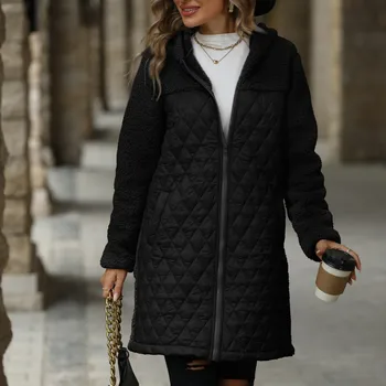 Women's Thick Warm Down Cotton Coat Oversized Women's Parka Quilted Cocoon Padded Jacket Loose Casual Hooded Parker Overcoat 4