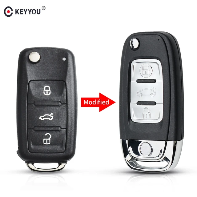 KEYYOU Geändert Flip Remote Auto Schlüssel Shell Fob Für Volkswagen VW Golf  Polo Touareg Tiguan Jetta Käfer MK6 3 Tasten neue Arrivel - AliExpress