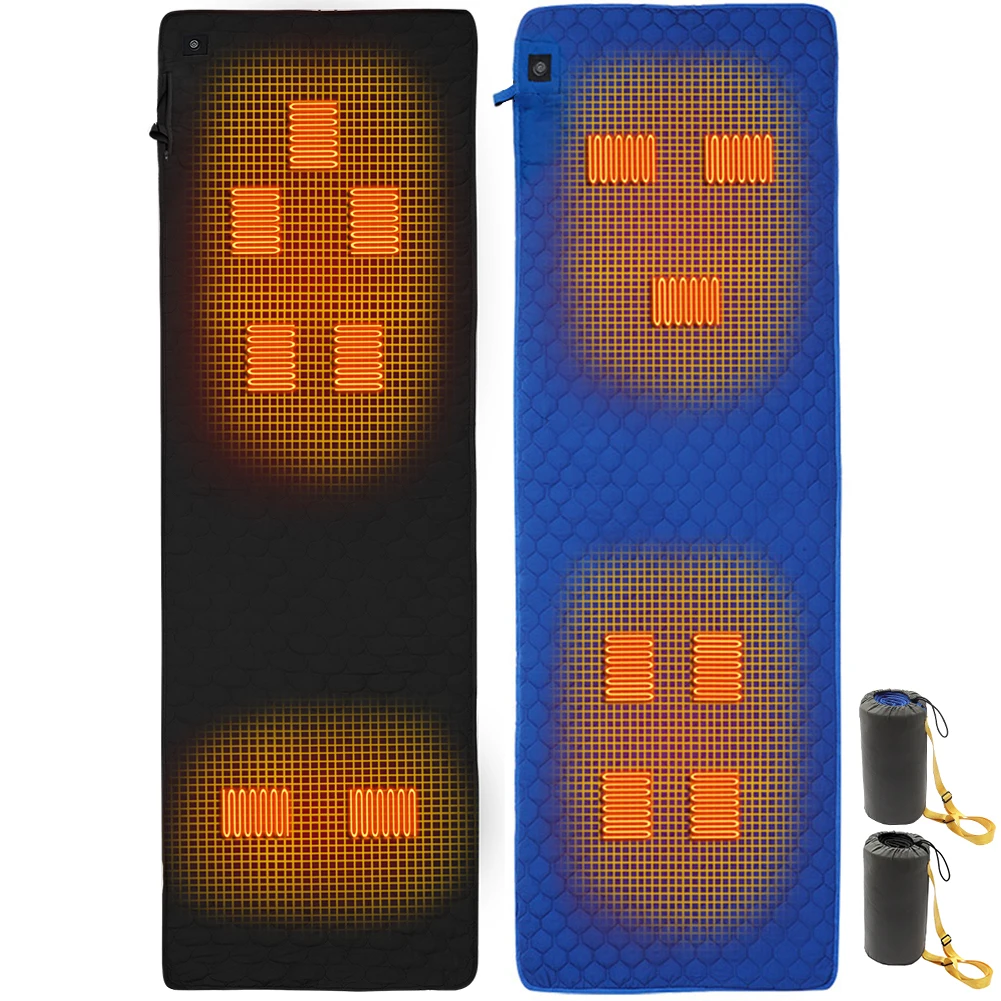 Description Picture 5 of item7 Zones Heating Sleeping Mat USB Electric Heating Pads 38 To 65℃ 3 Gear Insulation Heated Sleeping Mattress for Outdoor Camping