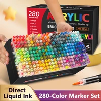 120/168/240/280 цветов художественные маркеры большие цветные системы мягкий наконечник кисти для начинающих для рисования DIY камень художественные школьные принадлежности — изображение 3