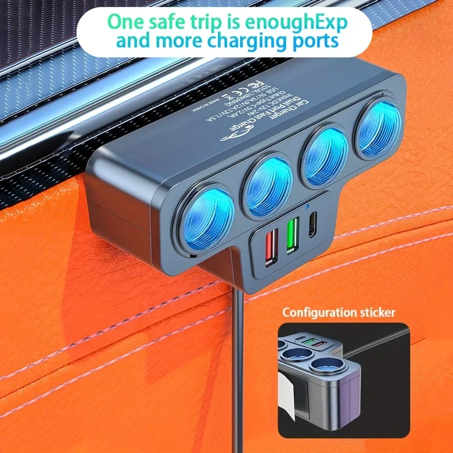 Car Charger Adapter 4 Ports QC3.0 PD