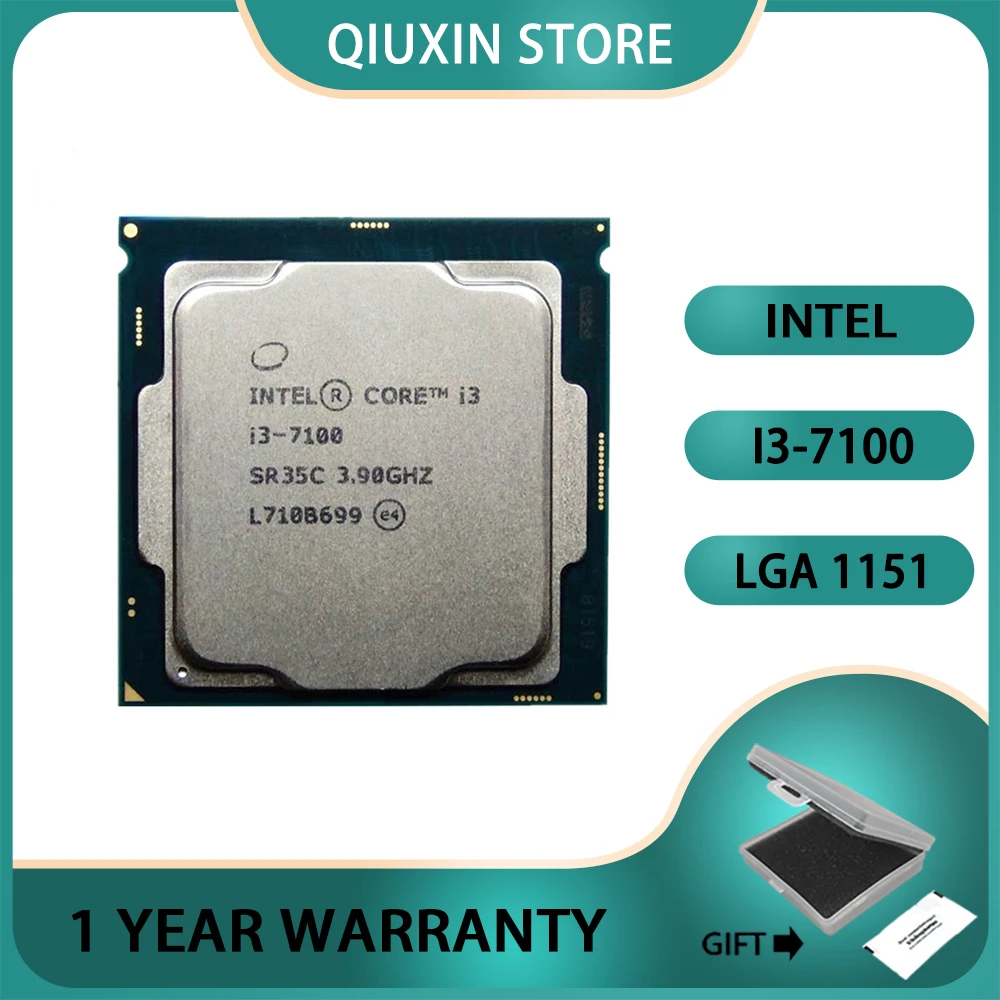 

Intel Core i3-7100 i3 7100 GHz Dual-Core Quad-Thread 3M 51W LGA 1151 CPU Processor 3.9