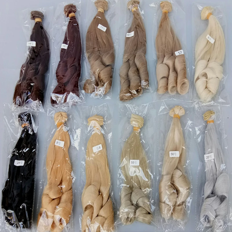 15cm curly doll hair blonde coffee black brown natural color wave doll wigs for 1/3 1/4 1/6 BJD SD diy accessories Doll Accessories Doll Wigs Toy Wigs