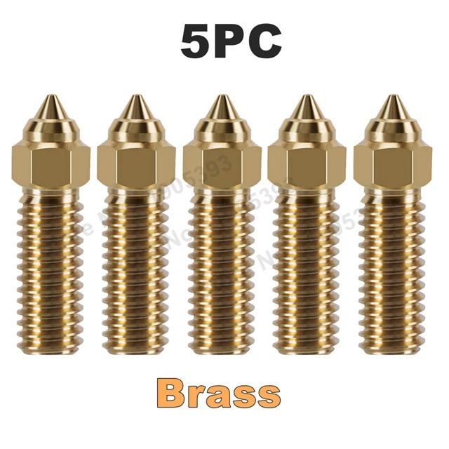 High-Speed Brass Plated Copper & Hardened Steel 3D Printer Nozzles