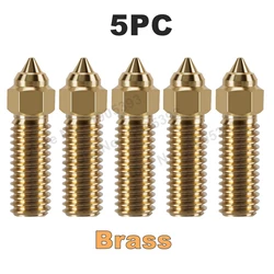 High-Speed Brass Plated Copper & Hardened Steel 3D Printer Nozzles - 1.2mm (5PC Brass)