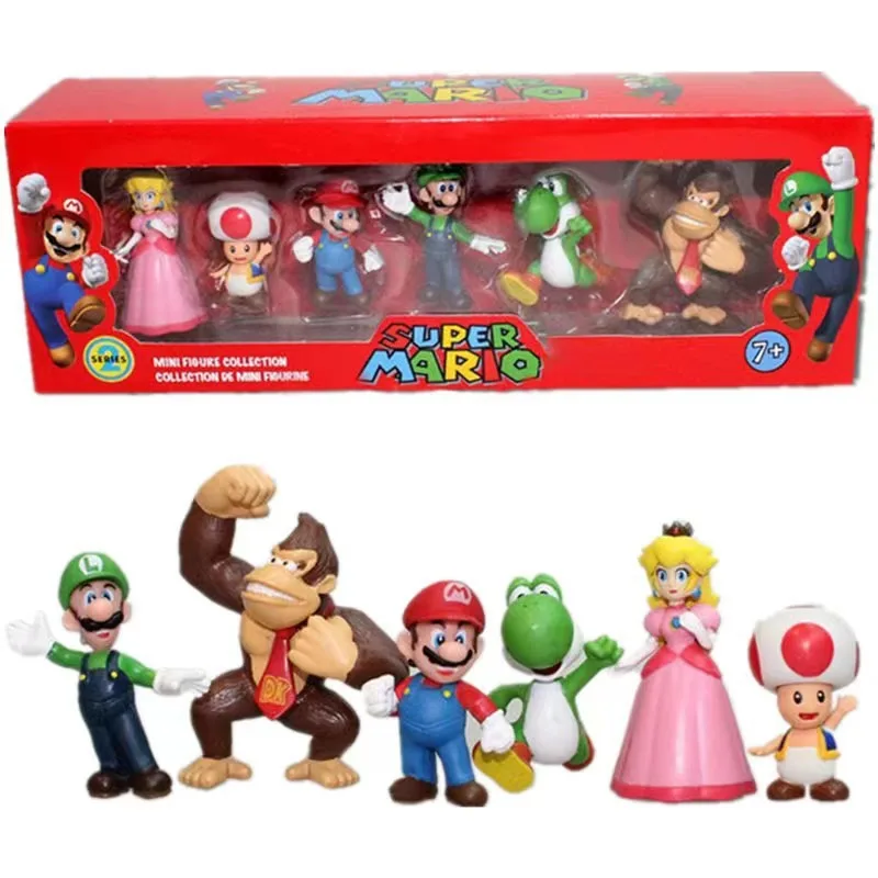 

New Super Mario Anime Figures Model Boxed Set Super Mario Action Figures Doll Collect Model Desktop Ornaments Children Toys