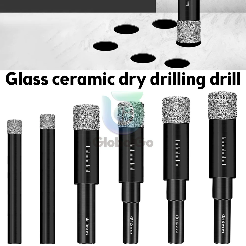 6-16mm  Vaccum Brazed Diamond Dry Drill Bits Set Hole Saw Cutter for Marble Granite Ceramic Glass Tile Stone Hole Open 5 16mm hex handle vaccum brazed diamond dry drill bits set hole saw cutter for marble granite ceramic glass tile stone hole open