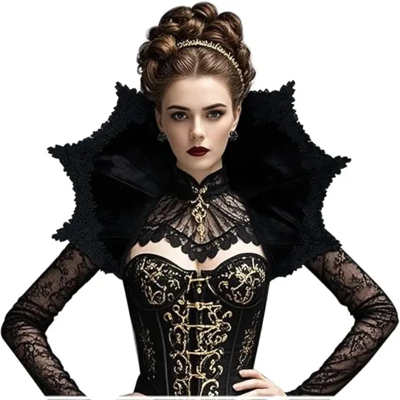 Cuello Gótico Victoriano Alto Para Mujer – Estilo Vampiro, Ajustable Con Cordones, Forrado En Satén, Ideal Para Halloween, Mascaradas, Cosplay Y Dark Romance