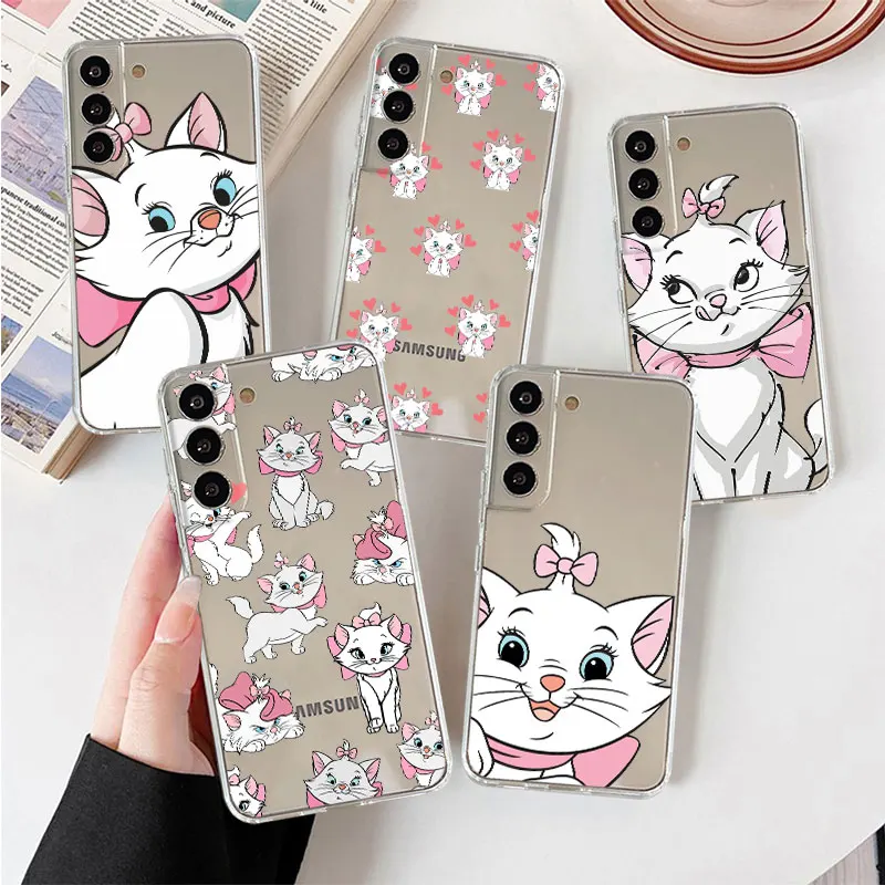 Custodia Disney Marie Cat Per Samsung Galaxy S22 S23 Ultra Fe 5G S20 Plus S9 S10E S21 Fe S10 Lite Cover Per Telefono In Silicone Trasparente