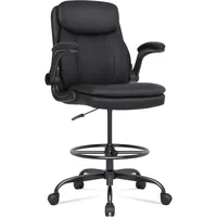 Tall Office Chair, Drafting Chair for Standing Desk, High Desk Chair with Adjustable Height and Flip-up Arm 2