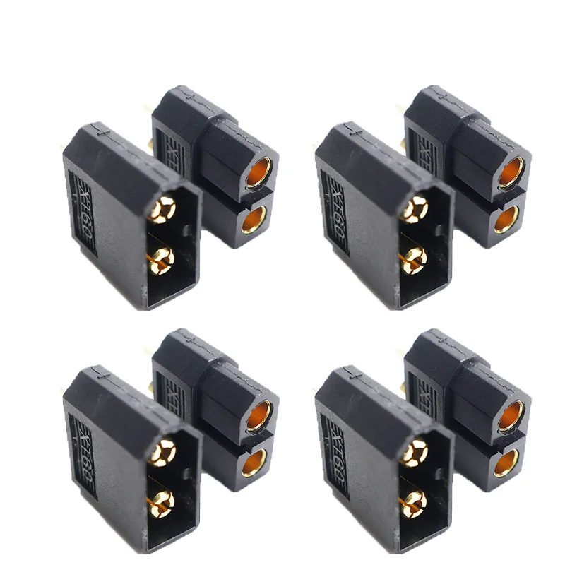 Lot de 4 paires connecteurs XT60 pour batterie drone - Jaune, Rouge, Bleu, Noir