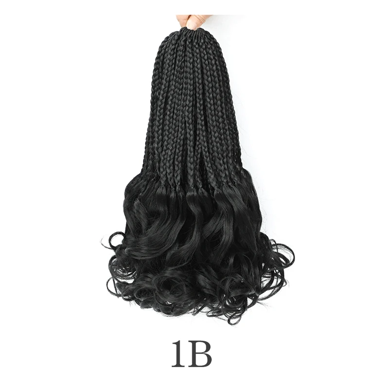 Boho French Curl Crochet Hair Extensions - Three Strand Goddess Braids with Curly Ends