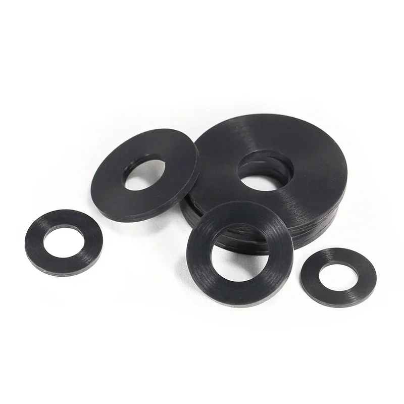 Silicone O Ring Washer 10~100 Pcs Black Silicone Washer M2 M2.5 M2.7 M3 M4 M5 M6 M8 M10 M12 M16 M20 O-ring Silicone Rubber Flat Washer Seal Ring Gasket