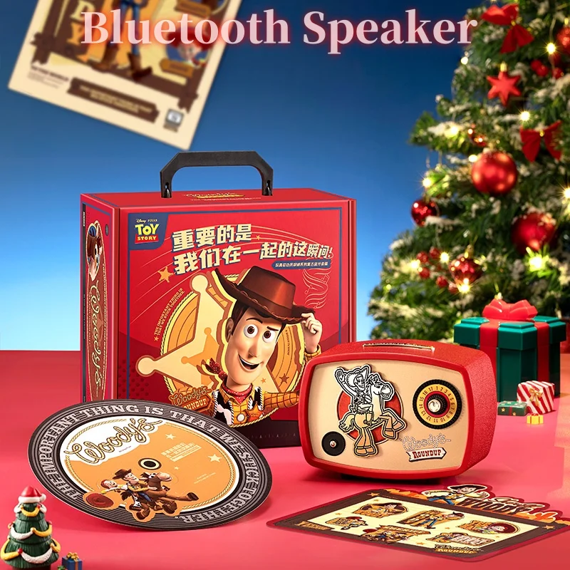 Disney Anime Toy Story 4 Woody Retro Bluetooth Speaker Cute Cartoon Girl Wireless Portable Cute Speaker Regalo Di Compleanno Creativo