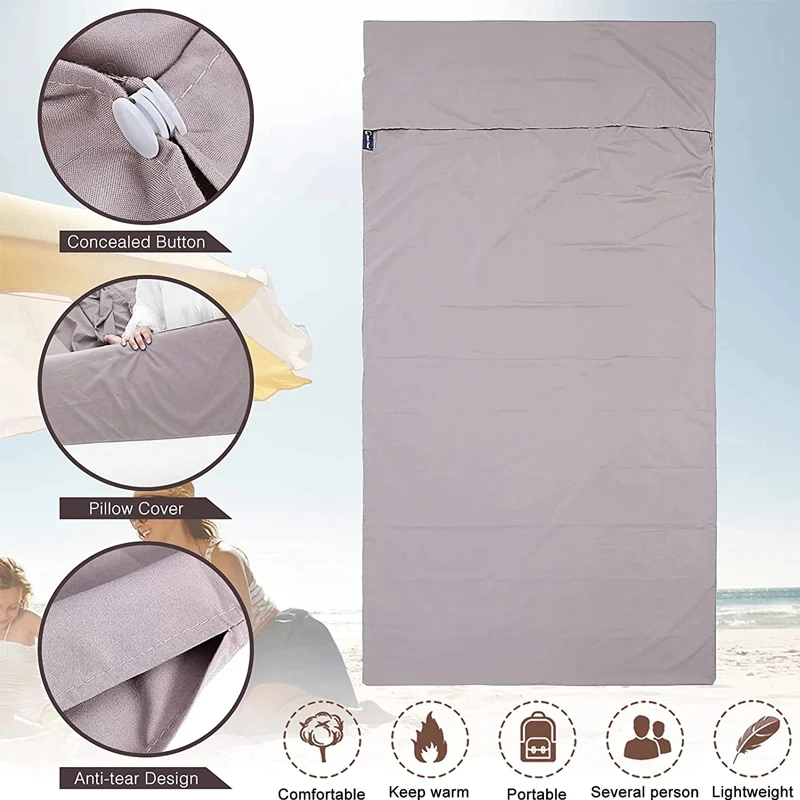 75*210/160*210cm Breathable Portable Sleeping Bag Liner for Hotel Travel Camping Outdoor
