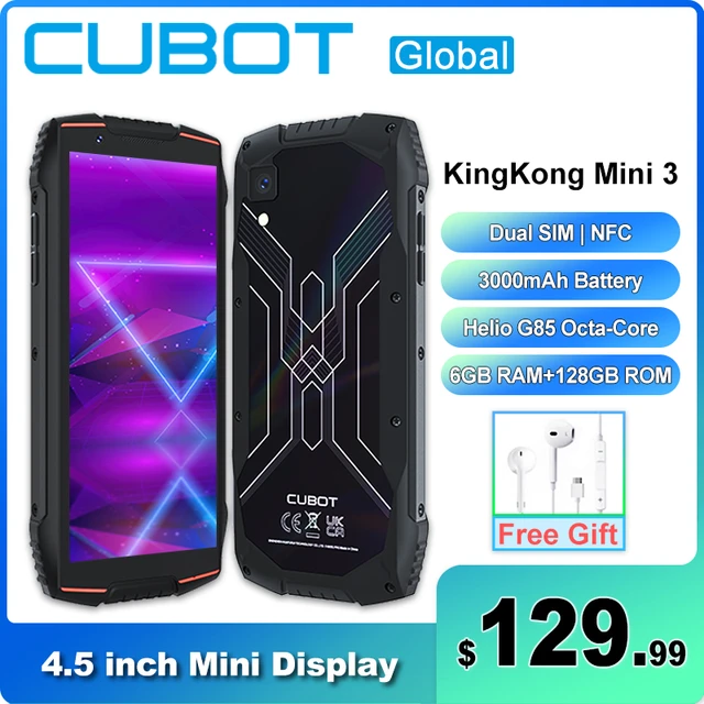 4.5'' Cubot KingKong Mini 3 20MP Smartphone 6GB+128GB Dual SIM NFC Rugged  Phone