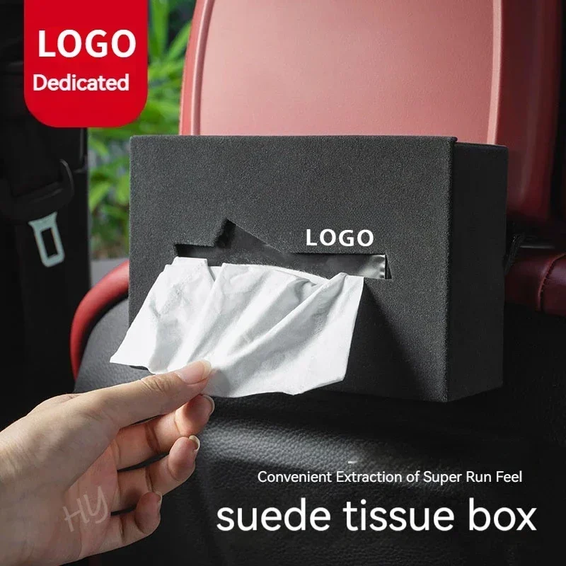 

For Peugeot 108 208 308 2008 3008 4008 508L 5008 408 308S 301 Car armrest box center console leather tissue bag suede tissue box